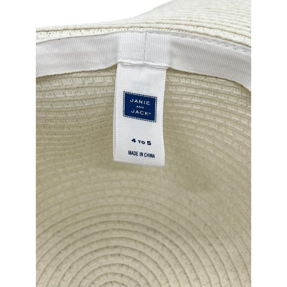 Janie and Jack Midssummer Getaway Kids Straw Sun Hat With Pink Tassels & Braided - Picture 5 of 6